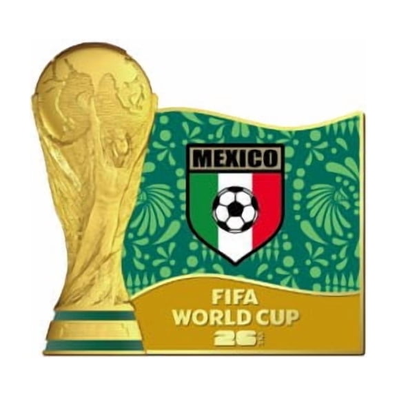 FIFA World Cup 2026 2.5D Trophy Pin with Country Flag - Mexico