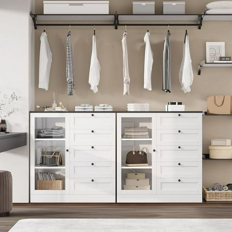 white christmas dresses Snhomee 12-Drawer Tall Dresser for Bedroom