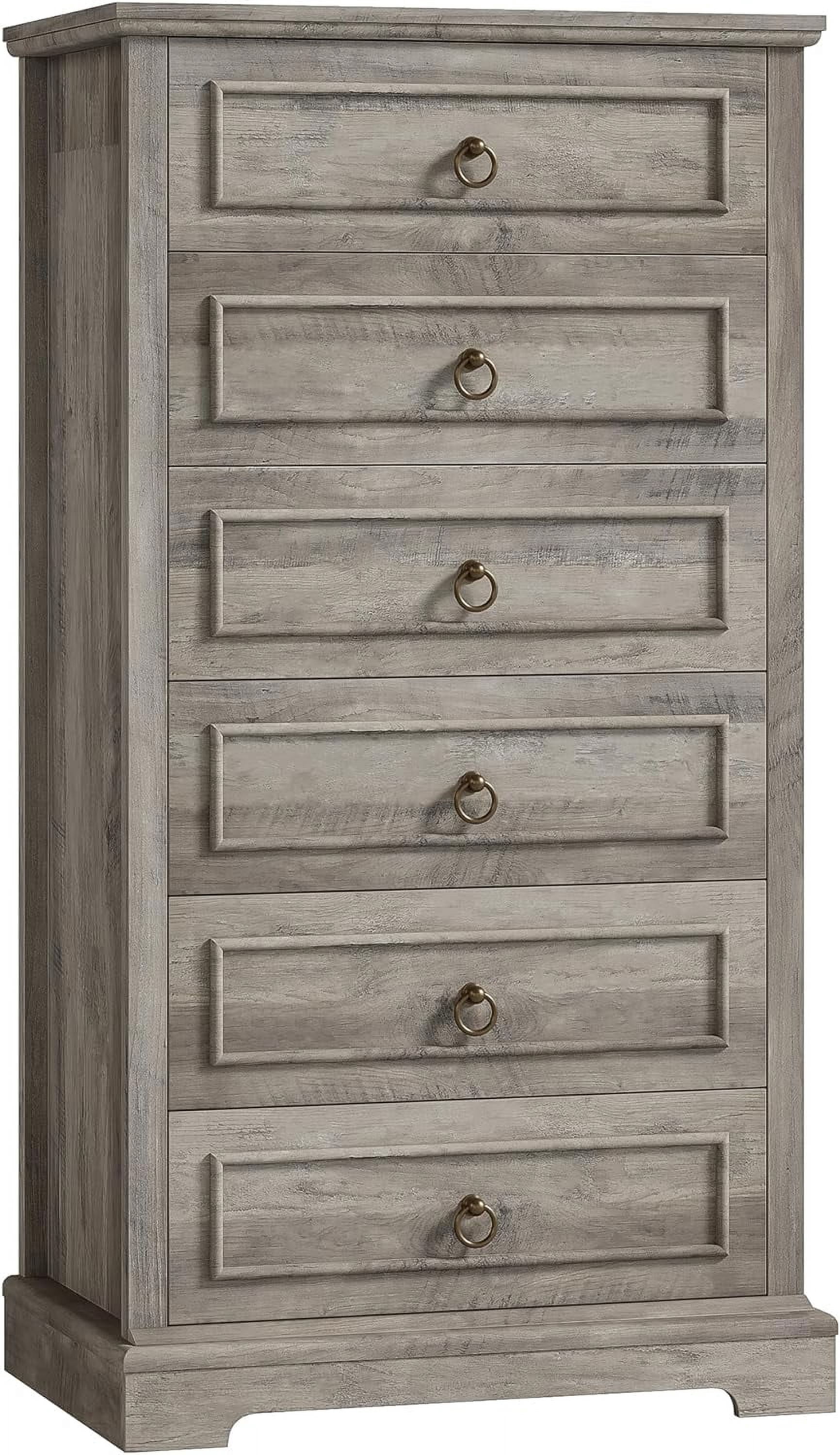 HOSTACK 6 Drawers Dresser, 52" Tall Dresser, Vertical 6 Drawer Dresser ...