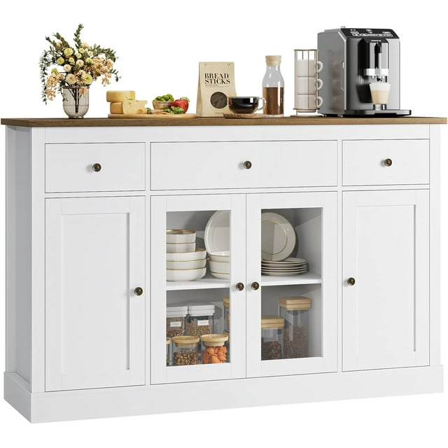 HOSTACK Sideboard Buffet with Storage, 55" Large Kitchen Buffet