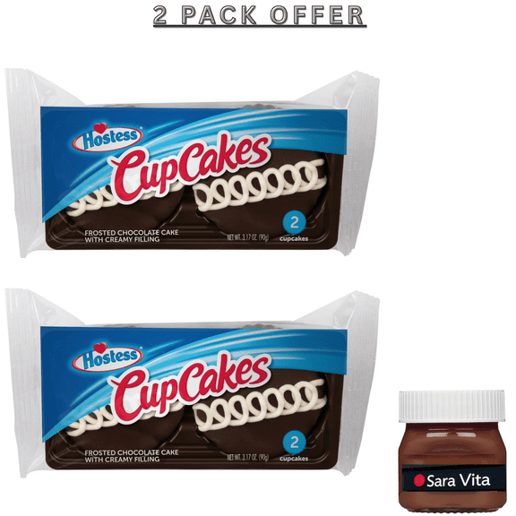 HOSTESS Chocolate Cupcakes Single Serve, 2 Count, 3.17 oz