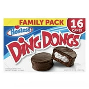 HOSTESS Chocolate DING DONGS Family Pack - 16 Chocolate Snack Cakes With Creamy Filling
