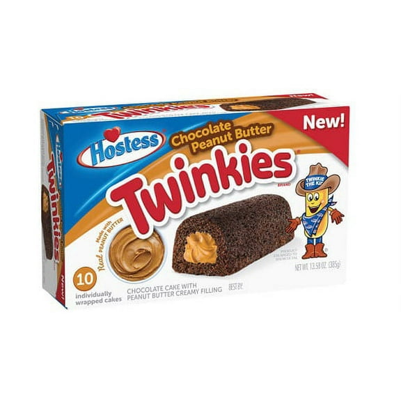 HOSTESS Chocolate Peanut Butter Twinkies, 10 count, 13.58 oz