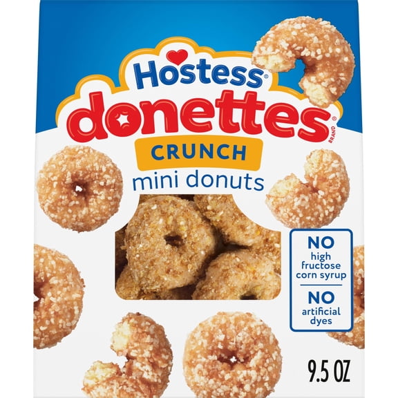 Hostess Donettes, Crunch Mini Donuts, 9.5 oz Bag