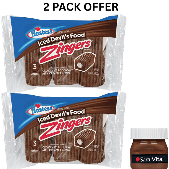 HOSTESS Devil's Food ZINGERS Single Serve, 3 Count, 3.81 oz