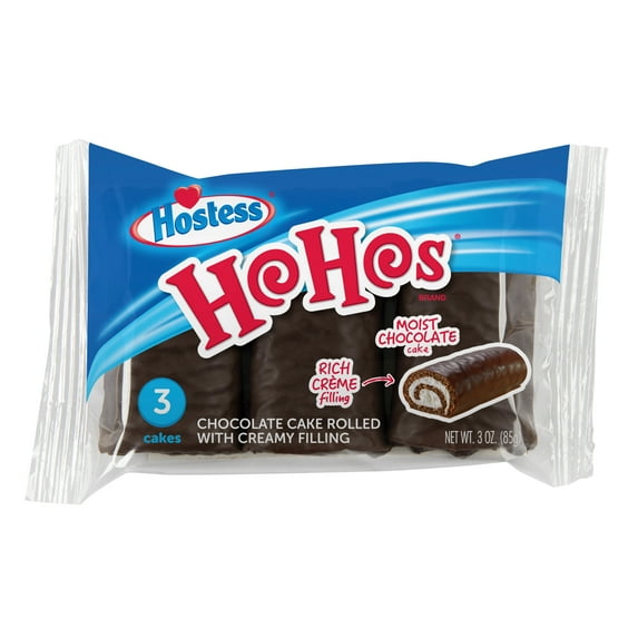 HOSTESS HOHOS, Chocolate Snack Cakes, Single Serve, 3 oz, 3 Count