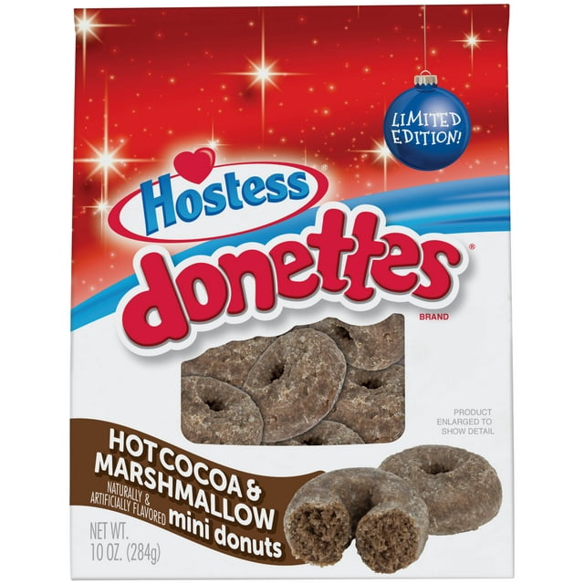 HOSTESS Hot Cocoa & Marshmallow Flavored DONETTES Donuts Bag, 10 oz