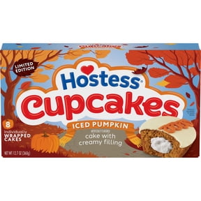 Hostess Cupcakes, Iced Pumpkin Artificially Flavored Snack Cakes, 12.7 oz Box (8 Snacks)