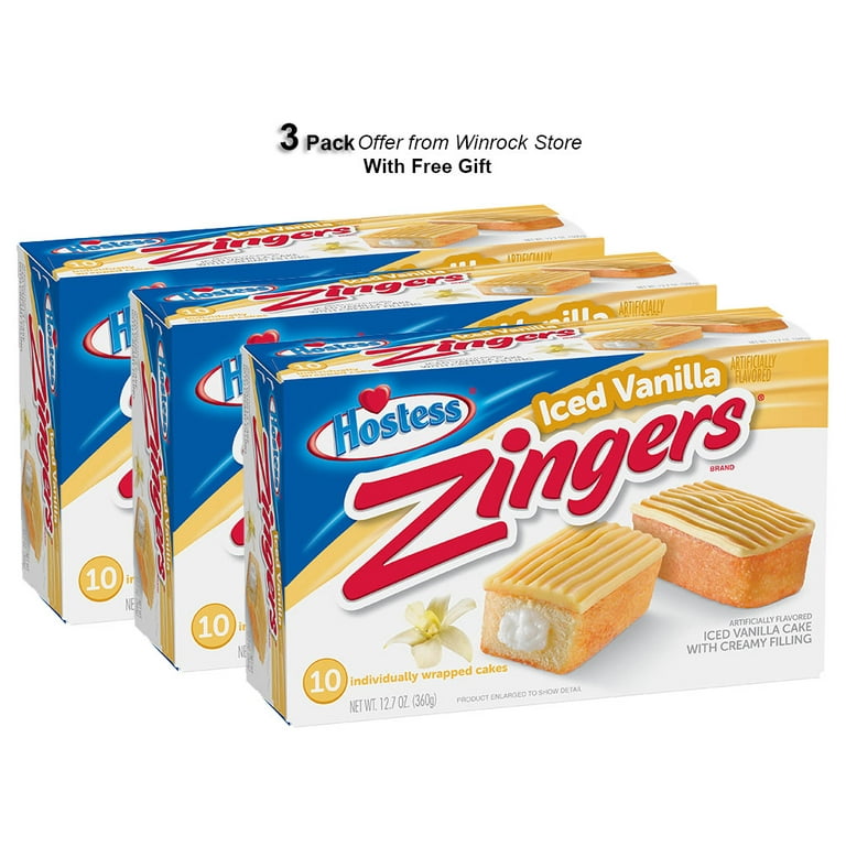 HOSTESS Iced Vanilla ZINGERS, Iced Vanilla Cakes - 12.70 oz, 10