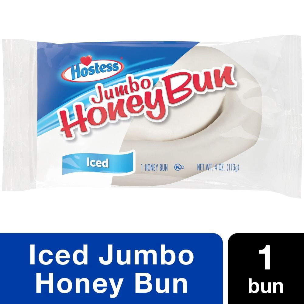 HOSTESS Jumbo Iced Honey Bun, Single Serve 1 ct / 4.75 oz - Pack of 2