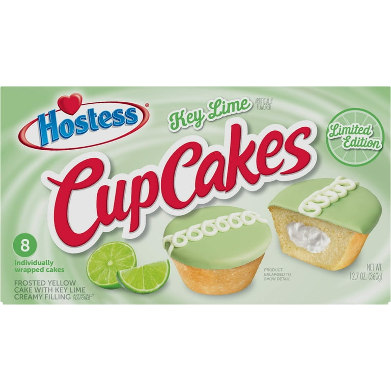 トップス kwikie foodie HOSTESS Key Lime Flavored Cupcakes, Creamy Filling, 8 Count, 12.7