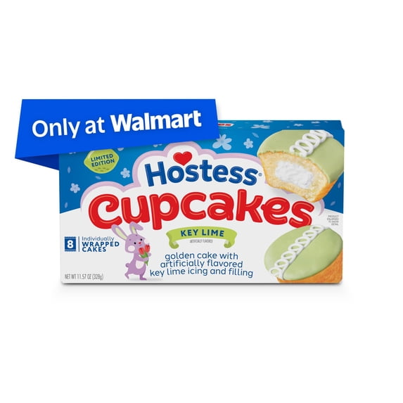 Hostess Cupcakes, Snack Cakes with Key Lime Artificially Flavored Filling & Icing, 11.57 oz Box (8 Pouches)