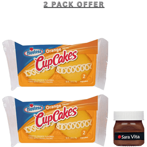HOSTESS Orange Flavored Cupcakes Single Serve, 2 Count, 3.38 oz