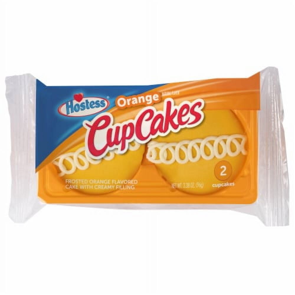 HOSTESS Orange Flavored Cupcakes, Single Serve 2 ct / 3.38 oz.