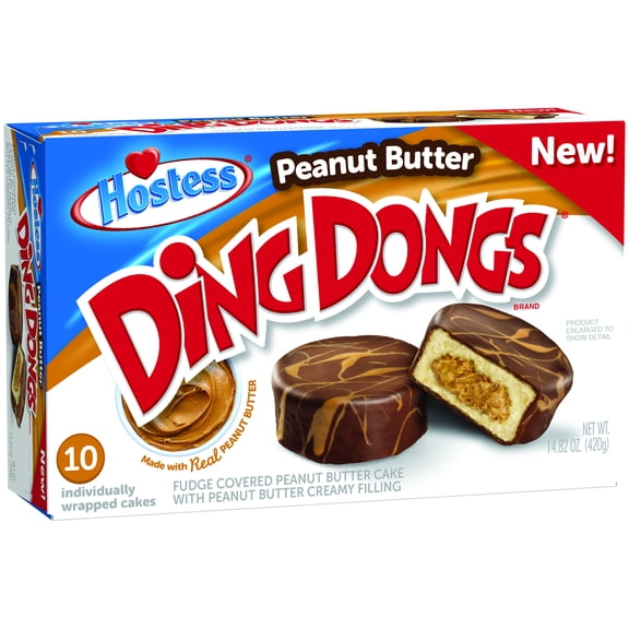 HOSTESS Peanut Butter DING DONGS, 10 Count , 14.82 oz