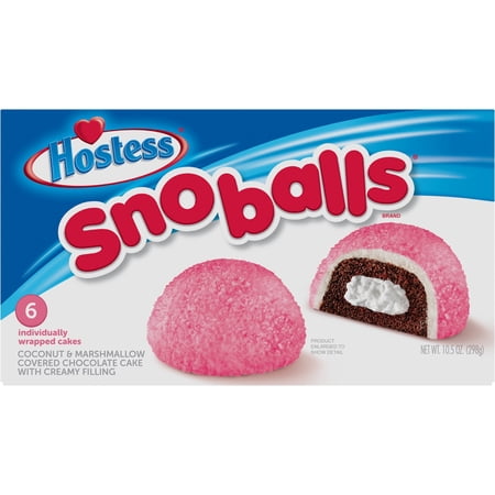HOSTESS SNOBALLS, Coconut-Covered Chocolate Cake, 1 PACK