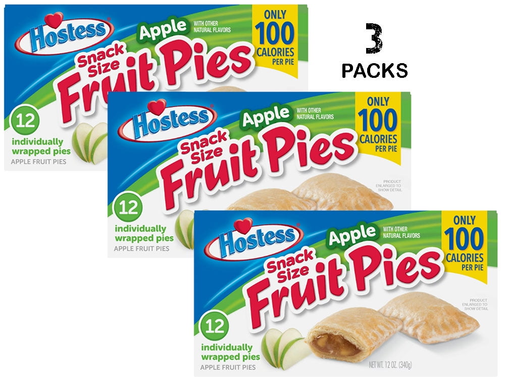 HOSTESS Snack Size Apple Fruit Pies, 12 Count, 12 oz (3 Packs