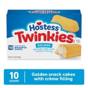 Hostess Twinkies Snack Cakes, Golden Vanilla Sponge Cake with Creme Filling, 10 Count, 13.58 oz Box