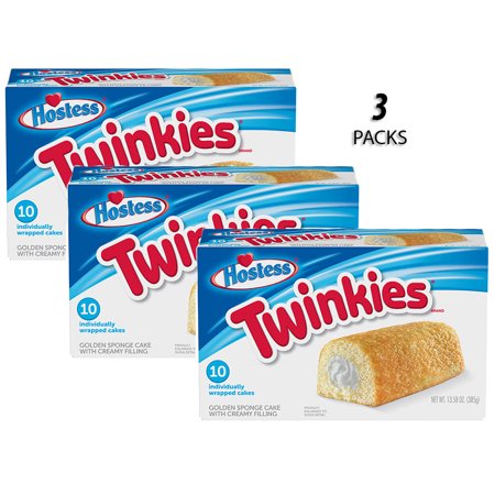 HOSTESS TWINKIES, Creamy Golden Sponge Cake, Individually Wrapped - 13.58 oz, 10 Count (3 Packs)