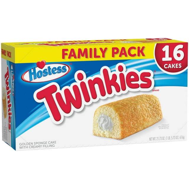 HOSTESS TWINKIES, Golden Sponge Cake, Creamy Filling, Family Pack 16