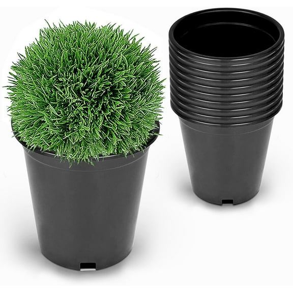 HOSTIC 10 Pack 3 Gallon Round Planter Nursery Pots, Flower Plant Container Injection Round Black