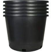 HOSTIC 25 gal Round Black Garden Planter Pot with Drainage Holes, Reusable 5 Count