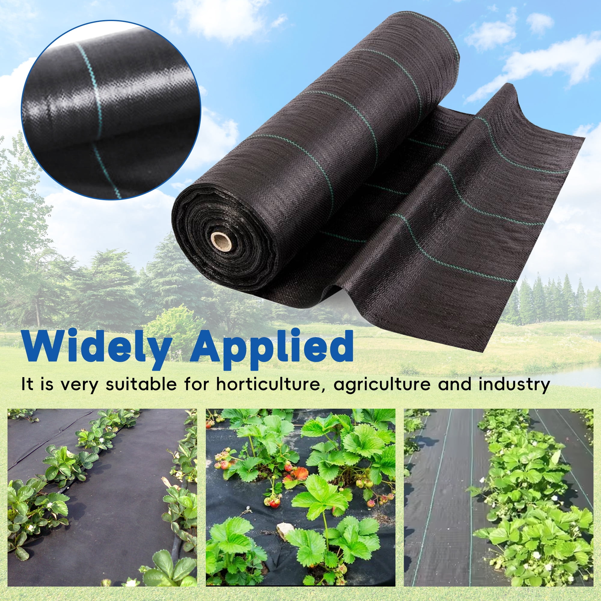 HOSTIC 4FT*150FT Weed Blocker Garden Weed Barrier Heavy Duty Landscape Fabric Weed Control Ground Cover Easy Setup and Superior Weed Control for Gardening, Farming, Agriculture