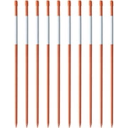 HOSTIC 48" Inch Snow Stakes Driveway Markers Poles Snow Plow Stakes Fiberglass 5/16 Inch Diameter Orange with 9.8" Reflective Tape Fit for Driveway Mark Snow Plow Parking Lots 25pcs