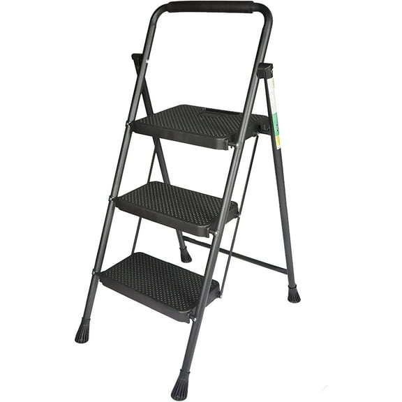 HOSTIC Portable Folding Step Stool w/ Utility Tray Wide Anti-Slip Pedal Sturdy Ladder
