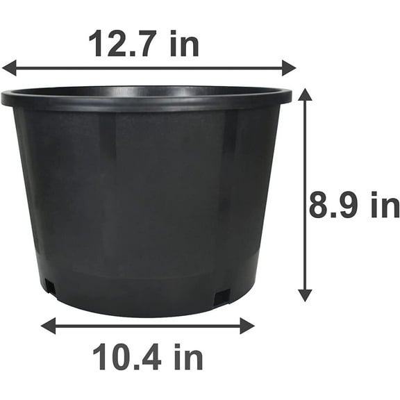 HOSTIC Premium Black Plastic Nursery Plant Container Garden Planter Pots