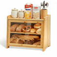 thumbnail image 1 of 【HOSTK】2-Tier Layer Bamboo Bread Box with Transparent Window, Multi-Functional Kitchen Countertop Storage for Bread, Spices & Tableware, Sturdy & Eco-Friendly Food Organizer, 1 of 9