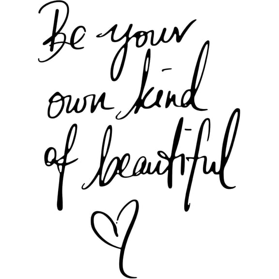HOSTKBe Your Own Kind of Beautiful Inspirational Vinyl Wall Decal,PVC, Black Quote Wall Sticker Art for Home Bedroom Living Room Office Bathroom Decor