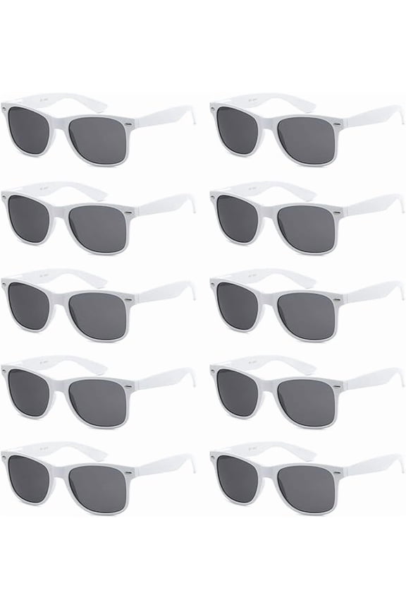 HOT 10 Pack White Retro 80s Sunglasses Deal