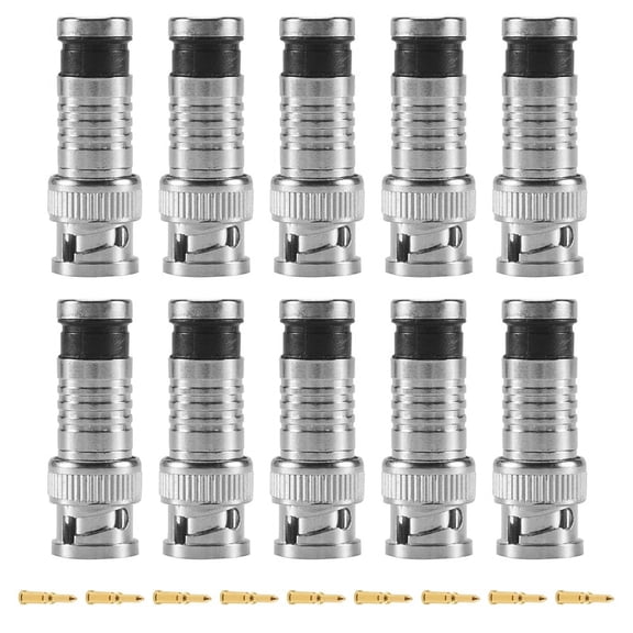 10 pcs BNC Compression Connector for Coax RG59 Cable CCTV Cameras