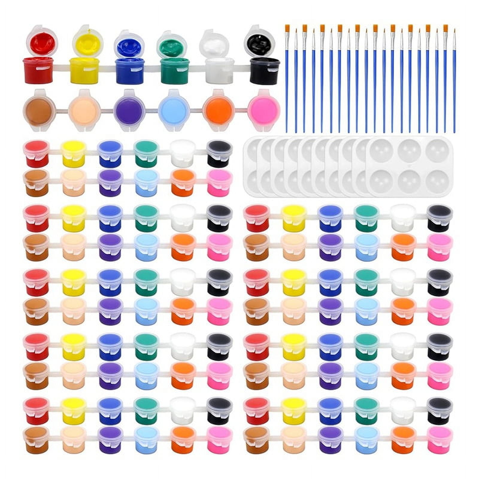HOT 10Pack Acrylic Paint Set,for Kids Adults Art & Craft Painting, for Home Classroom Birthday DIY with Palettes and Brushes