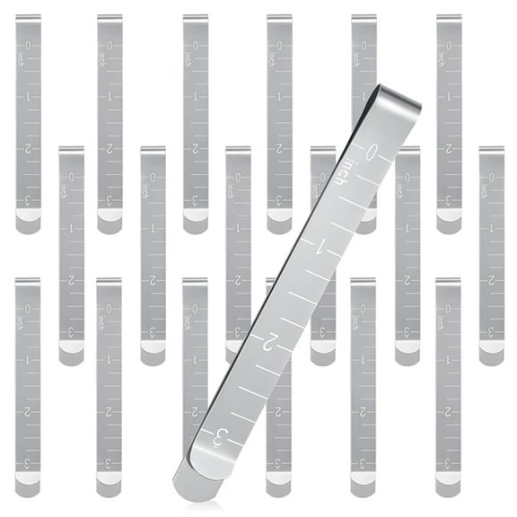 20 Pcs Sewing Clips Stainless Steel Hemming Metal Tool 3 Inches with Measurements