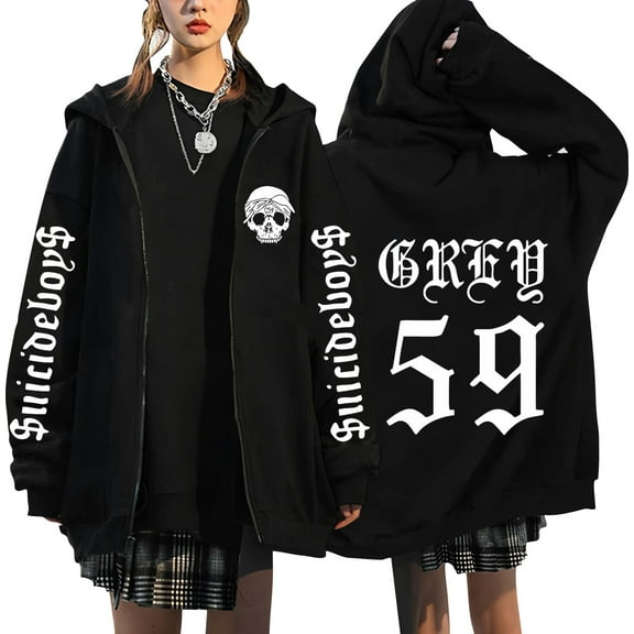 HOT 2025 Rapper Suicideboys boys 59 Merch Unisex Zip Up Hoodie Hip Hop Casual Pullover Hooded Zip-Up Sweatshirts Punk Coat