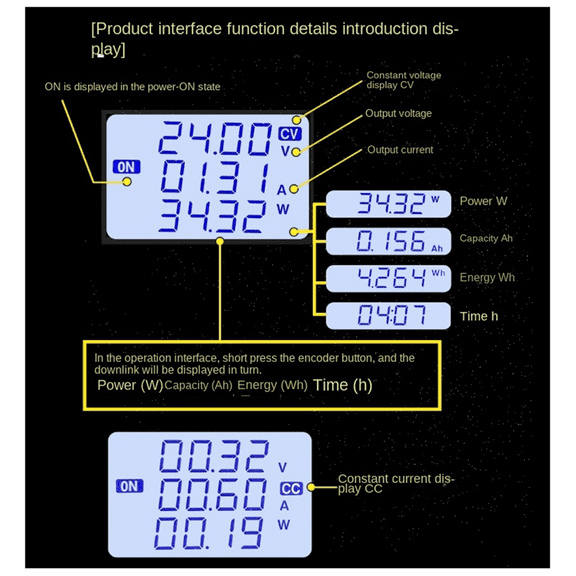 HOT 22A 1400W Buck Converter CC CV Step Downs Module LCD Adjustable Regulated Power Supply 5V 12V 24V 36V 48V