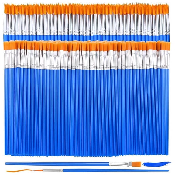 240Pcs Small Paint Brush,Flat Fine Tip Artist Brushes,Craft Brushes for Kids Oil Watercolor Canvas Painting