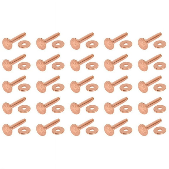 HOT! 25 Sets Copper Rivet Burrs Washer,3/4 Inch Long Leather Fastener,for Wallets DIY Craft Supplies