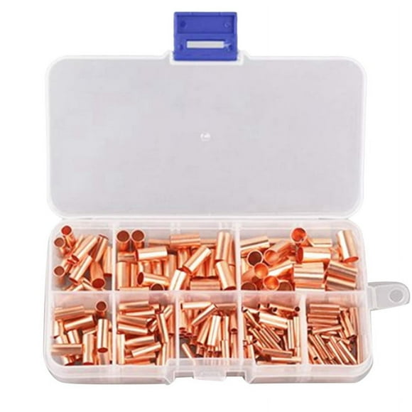 HOT 250Pcs GT Copper Connecting Pipe Wire Joint Small Tube Terminal Cable Lug Bootlace Ferrule Kit
