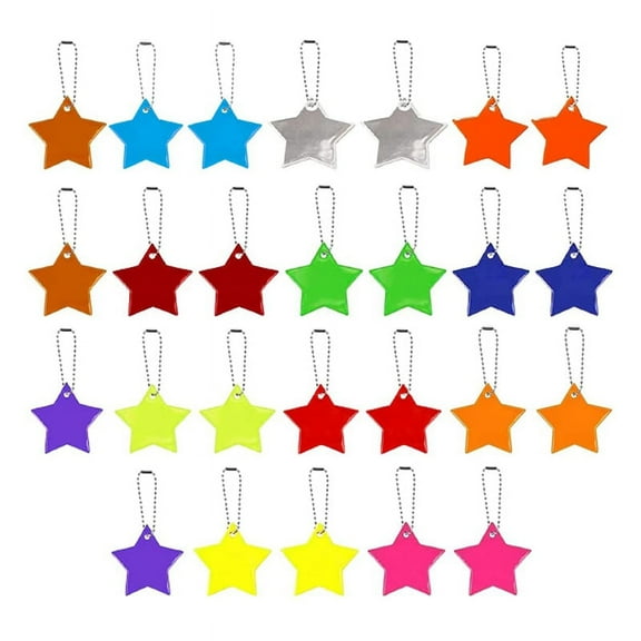 HOT 26 Pieces Children's Safety Reflector Pendant,Star for School Bag,Backpack,Cycling,Walking,Running