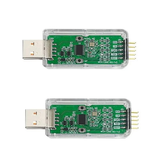 HOT! 2Pcs WCH-LinkE Online Download Debugger Support WCH RISC-V Architecture MCU/SWD Interface 1 Serial Port to USB Channel