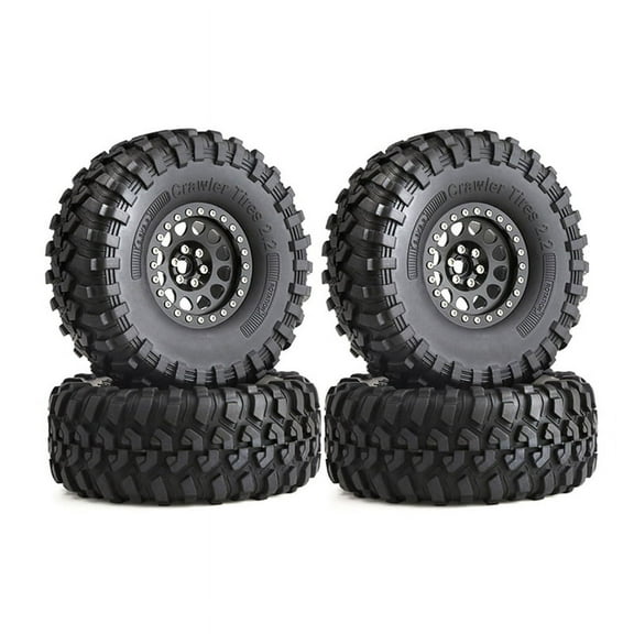4PCS 135mm Metal 2.2 Beadlock Wheel Rim Tire Set for 1/10 RC Crawler Car SCX10 Wraith Capra TRX4 D90,B