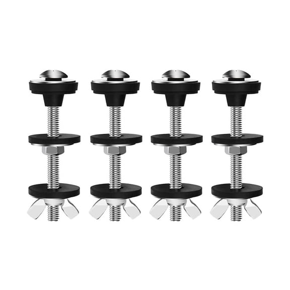 4PCS Universal Toilet Tank to Bowl Bolts Kit, Heavy Duty, Waterproof Stainless Steel with Extra Long Nut Screw
