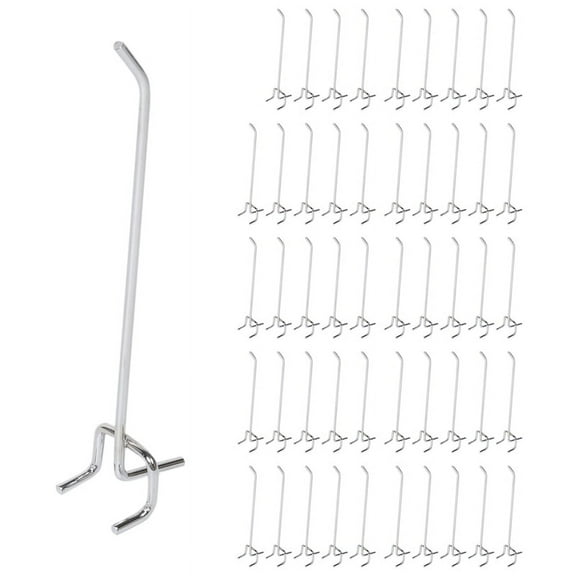 HOT! 50 Pcs 6-Inch Pegboard Hooks Metal Shelving and Organizer Assortment Garage Storage