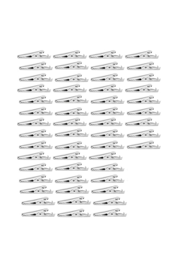 HOT 50 Pcs Silver Tone Metal Alligator Clip Crocodile Clamps