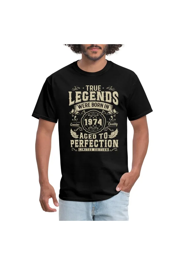 HOT 50th Birthday Gift True Legends Born In 1974 Men's T-Shirt