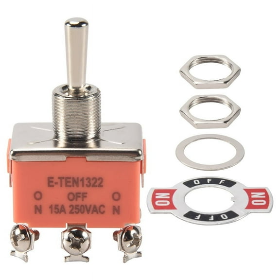 HOT AC 250V 15A Latching 3 Way On--On Single Pole Double Throw Toggle Switch Orange