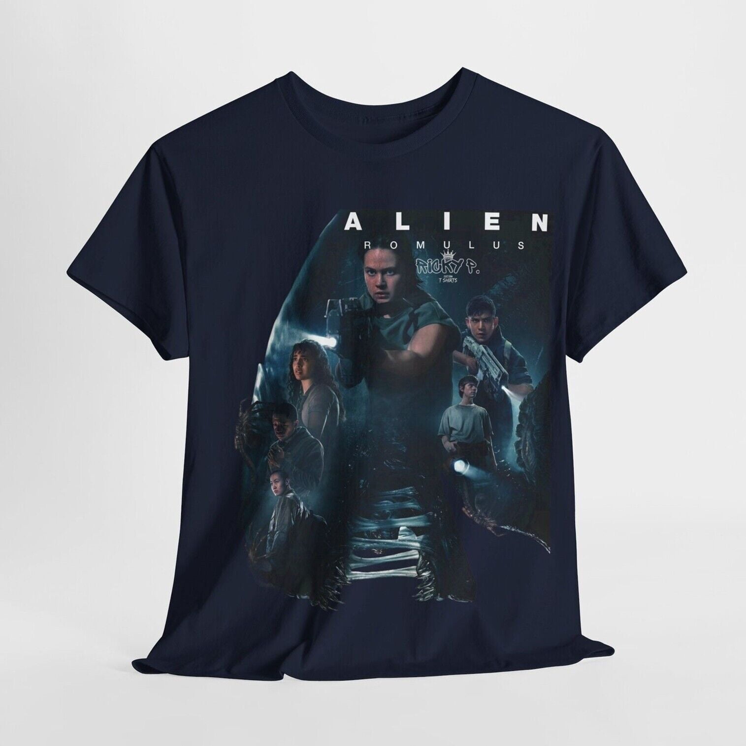 HOT!Alien Romulus 2024 By Ricky P Tshirt,Black Cotton Tshirt, Size S